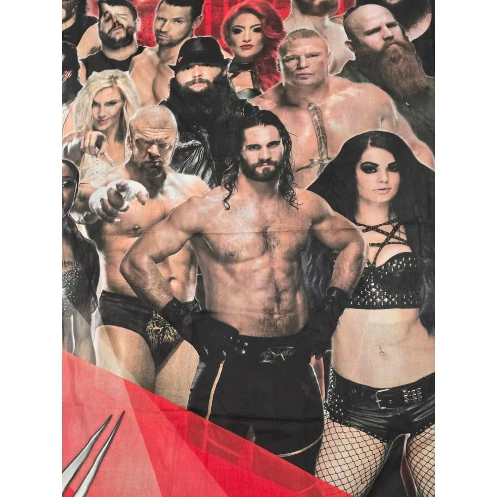 WWE Wrestling Legends Duvet Bed Cover‎ Lightweight 2015 Rock Austin EUC FULL